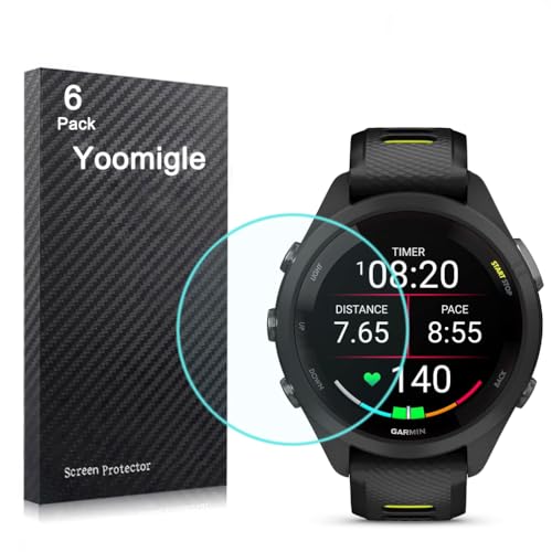 Yoomigle 6 Unidades Protector de Pantalla Compatible con Garmin Forerunner 265S Smartwatch HD Claro Suave Protectors Compatible con Garmin 265S Reloj Flexible Película de TPU No Vidrio Alta Definicion