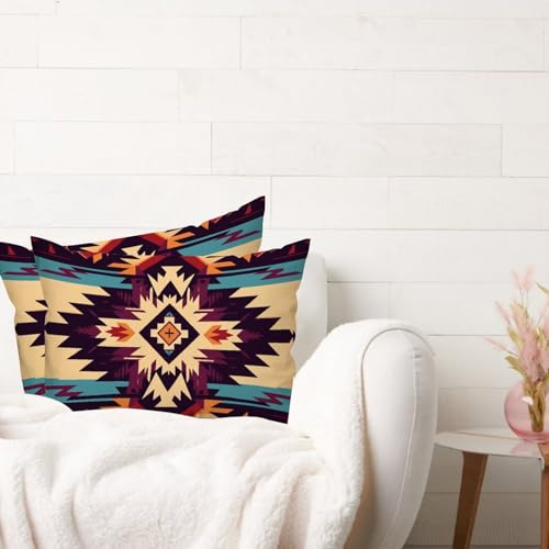 Housses de coussin rectangulaires ethniques pour protéger lit et canapé - 5