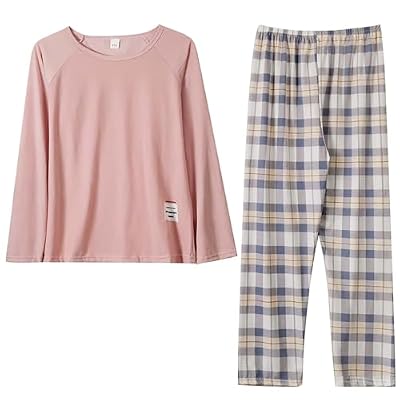 Conjunto de 2 pijamas para mujer, conjunto de pijama de algodón de manga larga, ropa de dormir de cuello redondo, pantalones a cuadros, traje de primavera y otoño, ropa fina para el hogar, ropa de | Ya disponible en tu tienda friki favorita! En mundofriki.es! Conjunto de 2 pijamas para mujer, conjunto de pijama de algodón de manga larga, ropa de dormir de cuello redondo, pantalones a cuadros, traje de primavera y otoño, ropa fina para el hogar, ropa de | Ya disponible en tu tienda friki favorita! En mundofriki.es!