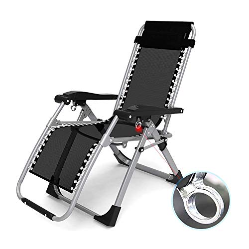 Zero Gravity Chairs Garden Recliners Sun Loungers for Heavy Duty People, Outdoor Adjustable Oversize Zero Gravity Chair Support 330Lbs, Black
