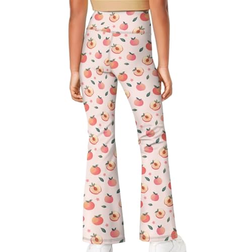Peach Girls Workout Leggings Comfortable Flared Leggings for Girls Teens Kids4