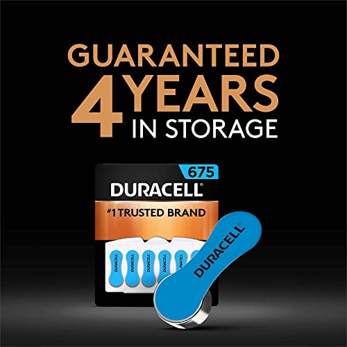 Image of Duracell Hearing Aid Batteries Blue Size 675, 6 Count Pack, 675A Size Hearing Aid Battery with Long-lasting Power, Extra-Long EasyTab Install for Hearing Aid Devices