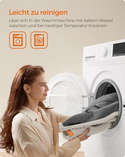 Feandrea wasserdichte Hundedecke, Sherpa Fleece Haustier Decke für extra große Hunde und Menschen, Katzen, 229 x 203 cm, XXXL, maschinenwaschbar, beidseitiger Sofabezug-Schutz, grau PPB090G01