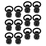 Anneome Gancho de Ojo M10 Negro Tuerca Roscada Completa, 12 Piezas, Accesorios para Colgar Luminarias, Herrajes Resistentes para Lámparas Colgantes y Decoración Interior y