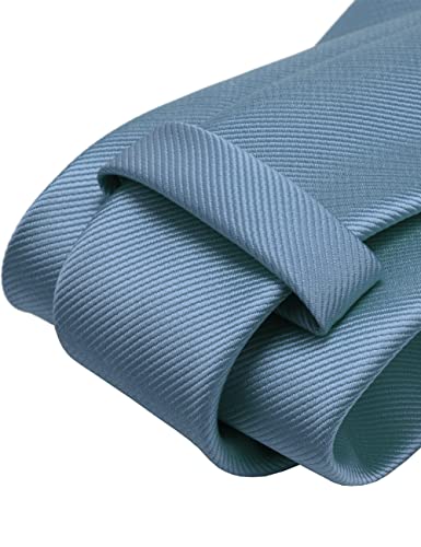 Image of GUSLESON 3.15 inch(8cm) Solid Color Necktie and Pocket Square Cufflinks Sets For Men + Gift Box
