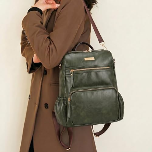 Image of VISMIINTREND Backpack for Woman /Teens Girl, Leather, Stylish, Handbag, Purse,Ladies,Office,Travel,College,Daily-Use,14-inch Laptop Bag, Elegant, Gifts for Women /Girls, Birthday Gift for Wife /Sister