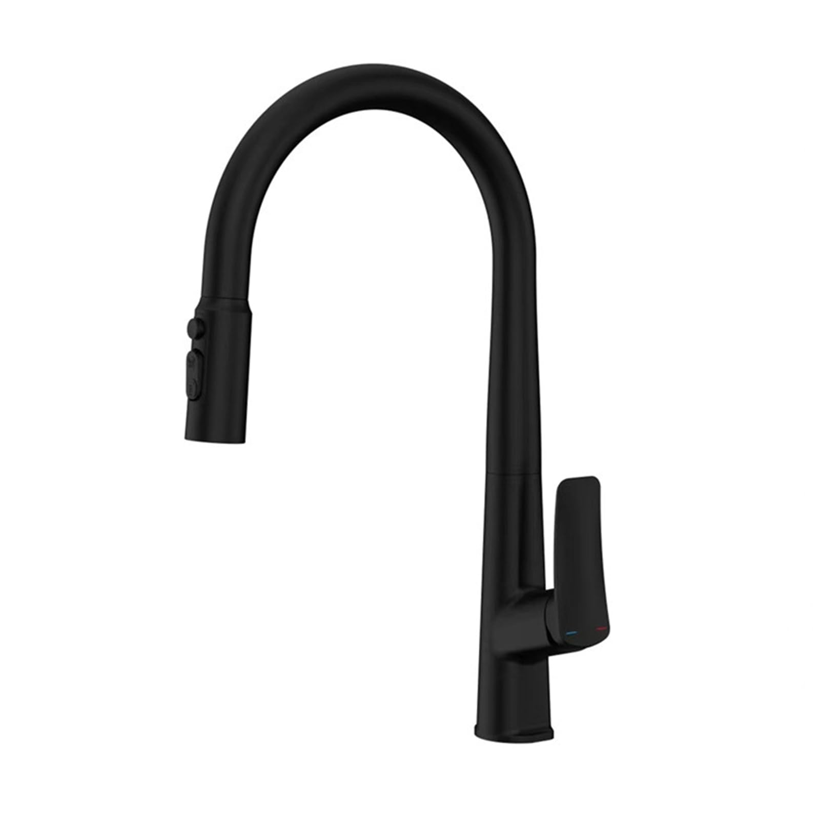 ZYCHSJXA Black Kitchen Taps with Pull Out Spray Faucet Mixer Tap Hot and Cold Gooseneck Spout