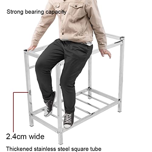 Free Standing Commercial Kitchen Sink Single Bowl Stainless Steel Utility Sink With Storage Shelve, Silver Prep Basin Laundry Tub 29.5 X 15.7 X 30" For Backyard Garage Garden Bars #TOP3