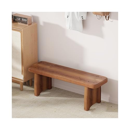 Banco de madera rústica para dormitorio, sala de estar, pasillo, banco de zapatos de entrada vintage, banco de mesa de comedor, 90 x 20 x 25 cm