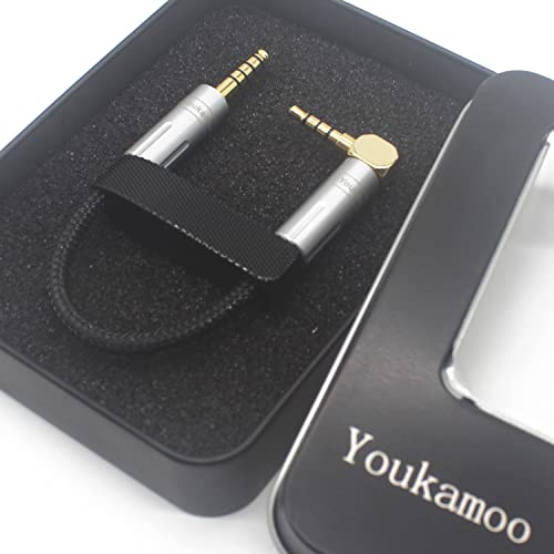 Cable de audio Youkamoo 4.4mm a 3.5mm macho a macho 10cm miniatura 4