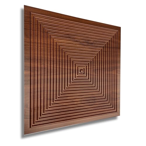 Eurodeco Lot de 20 panneaux muraux 3D, 50 x 50 cm, en plastique PVC, aspect bois, pour plafond, 5 m², marron D182