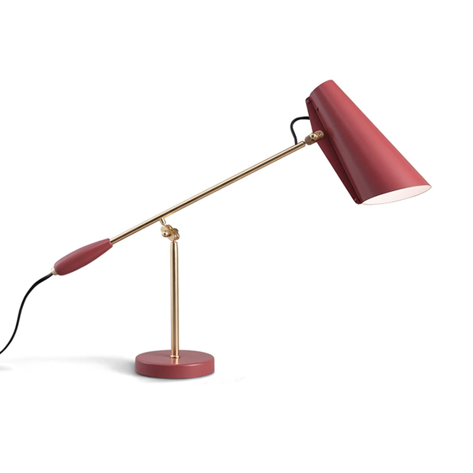 Lampara Escritorio Lámpara de Escritorio de Estudio Creativo Lámpara de Mesa LED Dormitorio Rojo Lámpara de Noche Altura Ajustable Oficina de la casa Luz de Oficina, Interruptor de botón Lampara Mesa