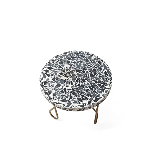 Image of CASADECOR Rainbow Speckled Resin & Metal Pizza Cake Stand | 8-Inch Round Dessert Display & Serving Stand for Cakes, Pizza, Pastries & Table Decor (Multicolor, Pack of 1)
