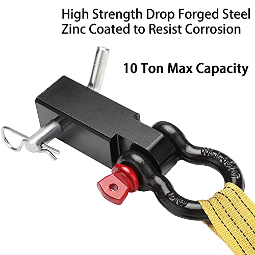 Betooll Hw9113 2-Inch Shackle Tow Hitch Receiver Compatible With Jeep Wrangler And All Chevy/Gmc, Ford, Dodge, Nissan, Toyota Truck 2" Receivers #TOP2