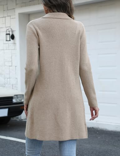 VIMPUNEC Women's Open Front Long Cardigan Sweaters Fall Casual Knit Jackets Coatigan with Pockets2
