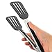 STARUBY Cooking Tongs 9 inches and 12 inches Stainless Steel Kitchen Silicone Serving Tong Heat Resistant Meat Turner Spatula Tongs with Locking Handle Joint