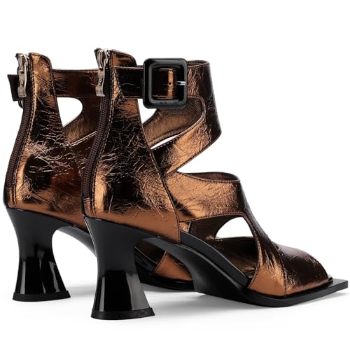 TDD Chunky Gladiator Sandals for Women Summer Peep Toe Stylish Sexy Shoes Dressy Comfortable Strappy High Heels Elegantes Sparkly Buckle Wedge Ladies Formal 3 Inch Pumps4