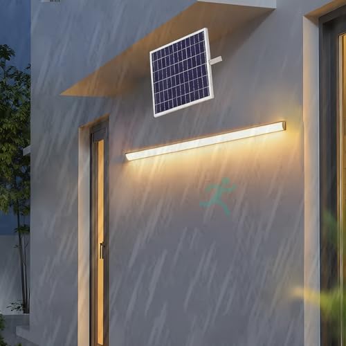 Éclairage mural solaire étanche IP65 avec détecteur moderne longue pour clôture et cour