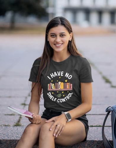 ASTANFY Book Lover Graphic Tees Women I Have No Shelf Control Shirt Book Shirts Teacher Shirts Short Sleeve2