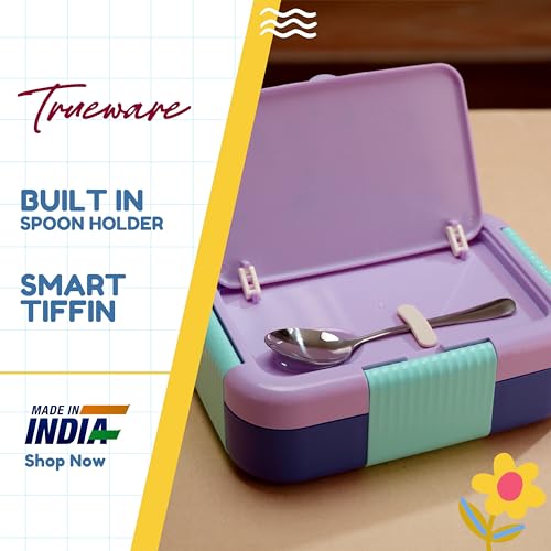 Image of Trueware Galaxy 2 304 Stainless Steel PU Insulated Lunch Box with Two Compartment BPA Free, Food Grade Ideal for School, Picnic, Office & Outdoor - 530ml