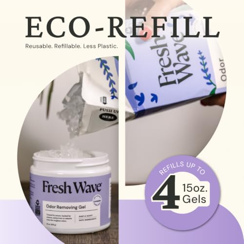 Image of Fresh Wave Lavender Odor Removing Gel, 15 oz. | Odor Absorbers for Home | Safer Odor Relief | Natural Plant-Based Odor Eliminator | Every 15 oz. Lasts 30-60 Days | for Cooking, Trash & Pets