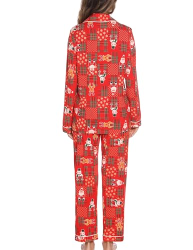 Image of Pjmlifecoco Pajamas Set Long Sleeve Womens Button Down Sleepwear Two Piece Nightwear Soft Pj Lounge Sets S-XXL
