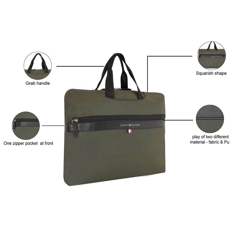 Image of Tommy Hilfiger Laptop Backpack For Men, Olive+Black, One-Size, Grenada | Travel and Office Bagpack of Men