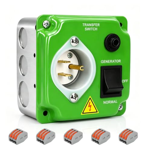 Image of 20 Amp 120V Manual Generator Transfer Switch, Compatible with EZ Generator Switch, Pre-Wired Circuit Backup Switch for Homes, RVs, Portable Generators, Power Stations, Solar Systems, Refrigerators