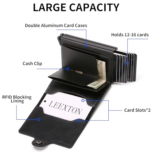 Men's Slim Wallet | Mens Automatic Pop Up Metal Credit Card Case | Mini Wallet with RFID Protection2