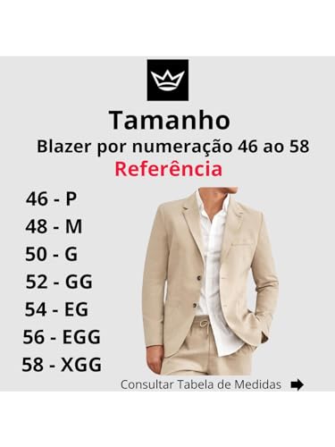 Blazer Masculino Linho Sofisticado Empório Colombo - Cáqui - 52