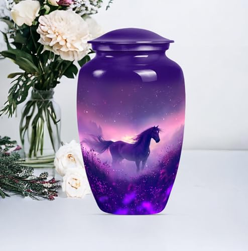Image of Horse Urn for Ashes - Large 10 Inch Cremation Urns for Human Ashes Adult Male - Memorial Urns for Adult Mom - Decorative Ash Holders - 10 inch & 3 inch Pack of 3