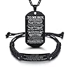 Butishop Son Gift Personalized Braided Bracelet from Mom and Dad with Dog Tag Necklace You Will Never Lose Birthday…