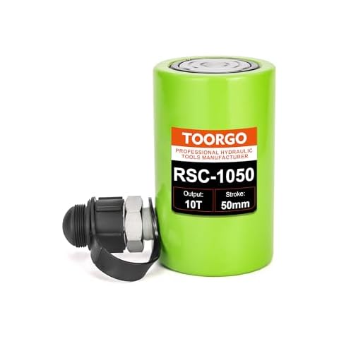 TOORGO 10 Ton Hydraulic Cylinder Jack,2” Stroke Hydraulic Ram Jack, Porta Power Automatic Retracting Jack, Green Cover