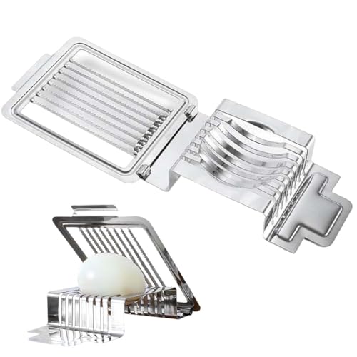 Tagliauova in Acciaio Inox,Taglia Uovo Sode, affettatrice per uova professionale Lavabile in Lavastoviglie, Fili Tagliauovo Tensione Individuale e Stabile per Uova, Kiwi, Fragole, Cibi Morbidi