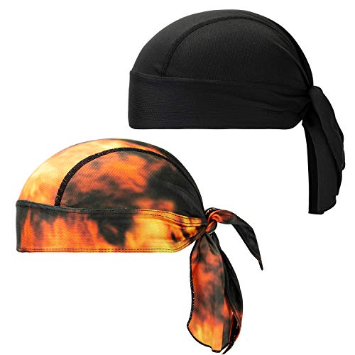 CICMOD 2Pcs Sweat Wicking Beanie Cap Hat Chemo Skull Cap Quick Dry Cycling