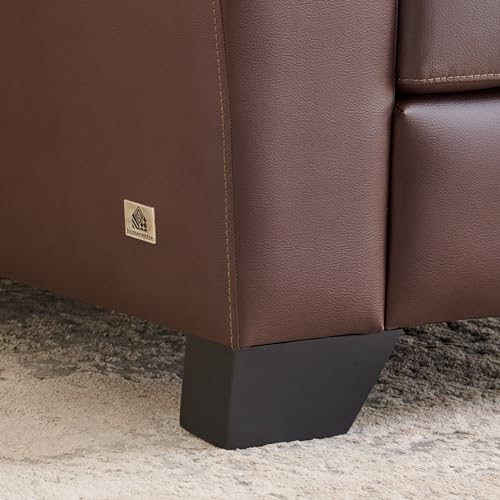 Image of Home Centre | Winchester | Half Leather|Solid Wood | 1 Seater Sofas | Brown | 1 Year Warranty