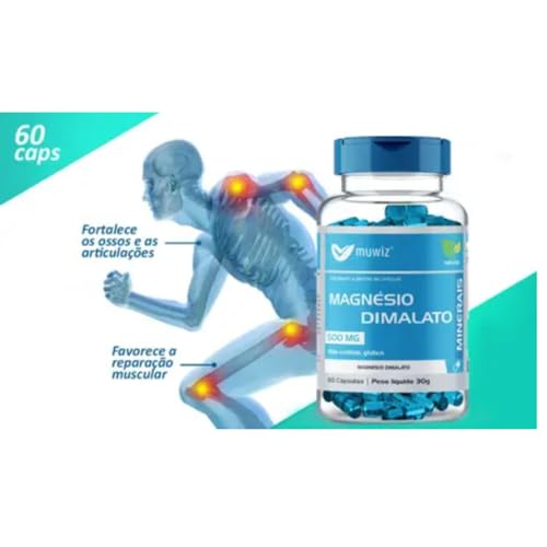 Magnésio Dimalato 500mg 60 Cápsulas Suplemento Mineral Muwiz