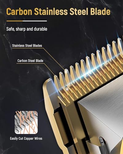 Image of SUPRENT Professional Hair Clippers for Men, Cordless Hair Cutting Kit, Barber Clippers & Zero-gapped Trimmer Combo with Type-C Rechargeable, Titanium Plated Ceramic Blade (Gold)