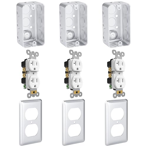 Boîte de dérivation OHLECTRIC pour rénover l'électricité du salon avec prise 20A et capot