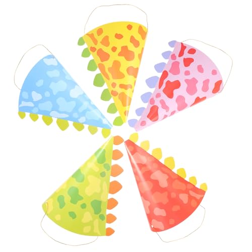 Ipetboom 10 Cappellini da Festa a Cono di Carta Tema Dinosauro per Cappellini di Compleanno Leggeri e Confortevoli Accessori Fotografia per Feste Bomboniere Colorate per Party