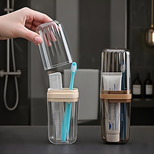Xmart India Square Transparent Toothbrush Cover Case | Portable Plastic Toothbrush Holder & Anti-Bacterial Tooth Brush Protector | Germ Protection Bathroom Accessory for Home & Travel (Multicolor)