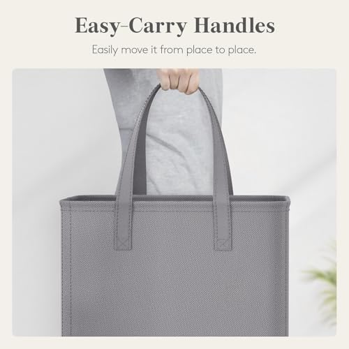 Image of Lifewit Slim Collapsible Laundry Basket with Handles, 50L, Grey