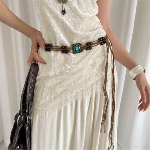 Ethnic Waist Rope Belt Waxed Rope Belt Women Tassels Waist Rope Decorative Waist Chain For Travel Music Festival3