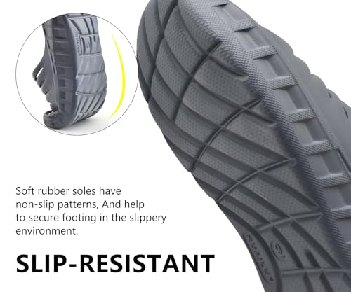 Image of GPOS Mens Sport Recovery Sandals Plantar Fasciitis Thick Cushion Slides Sandals Lightweight Comfort Orthotic Slippers