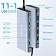 11-In-1 USB C Hub mit PD 100W, 4K HDMI, VGA, Ethernet, 1 X USB 3.0, 3 X USB 2.0, SD/TF Kartenleser, 3.5 mm Aux Ports für iPhone 16/15, MacBook, iPad, Samsung, Mac, Surface, Dell, Laptop, PS4, TV