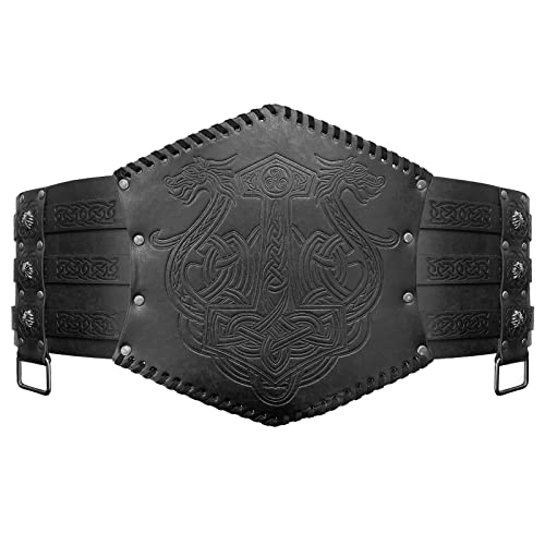 JAOYU Mens Medieval Belt Embossed Viking Leather Belt Renassance Medieval Buckle Belt Norse Cosplay Belt for Men LARP Costume2