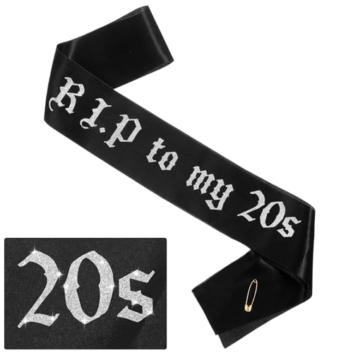 Ymapinc R.I.P to My 20s - Fascia nera personalizzata per donne, decorazioni per compleanni, bomboniere, balli studenteschi, funerali, accessori per feste EMO