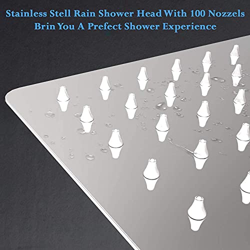Image of AMJ Mirror Stainless Steel 304 Square Ultra Slim High Pressure Rainfall Shower Head for Bathroom Without Arm (6X6 (6INCH))