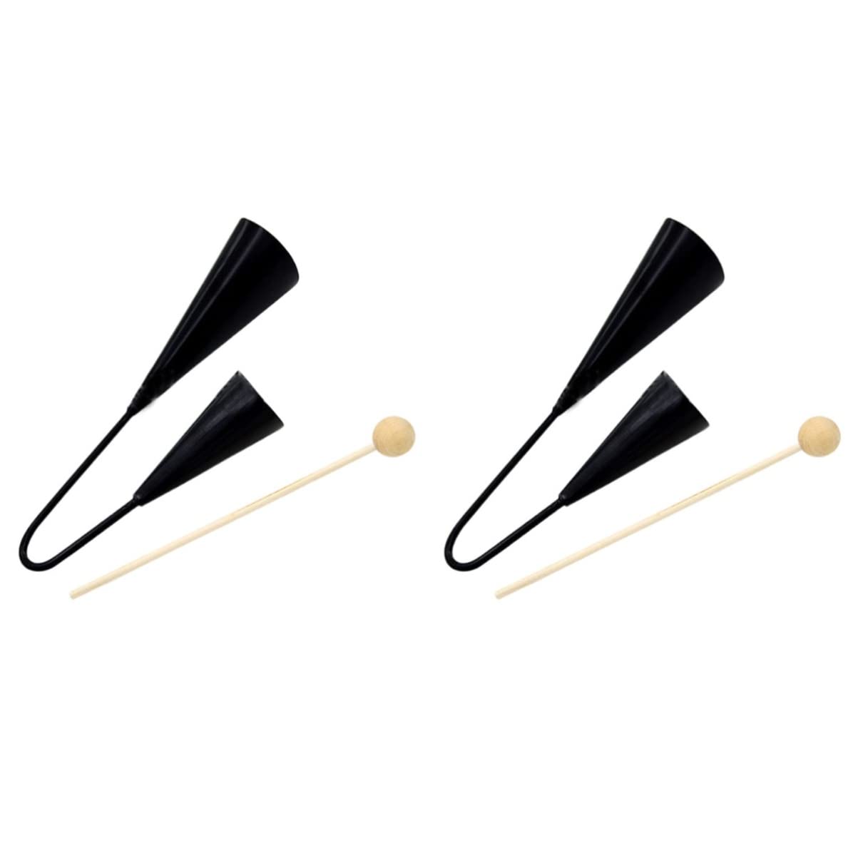 BESTonZON 2pcs Cheering Bell Cowbells Metal Double Cowbells Musical Instrument for Classroom