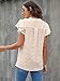 Blooming Jelly Womens White Blouse V Neck Ruffle Sleeve Flowy Shirts Dressy Casual Cute Summer Tops(Large, Apricot)